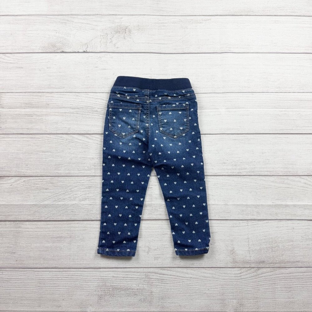Cat & Jack Heart Print Denim Jeggings - Picture 3 of 3